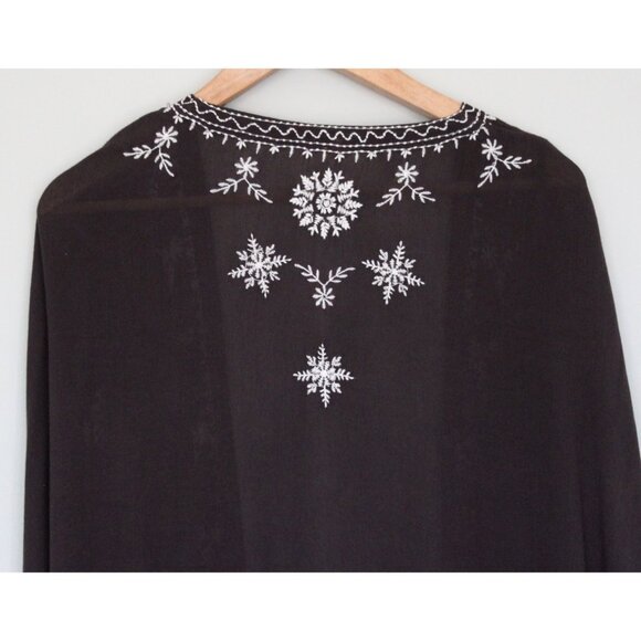 FREE PEOPLE Embroidered Crochet Lace Kimono Cardigan Top, Size XS - Picture 6 of 9